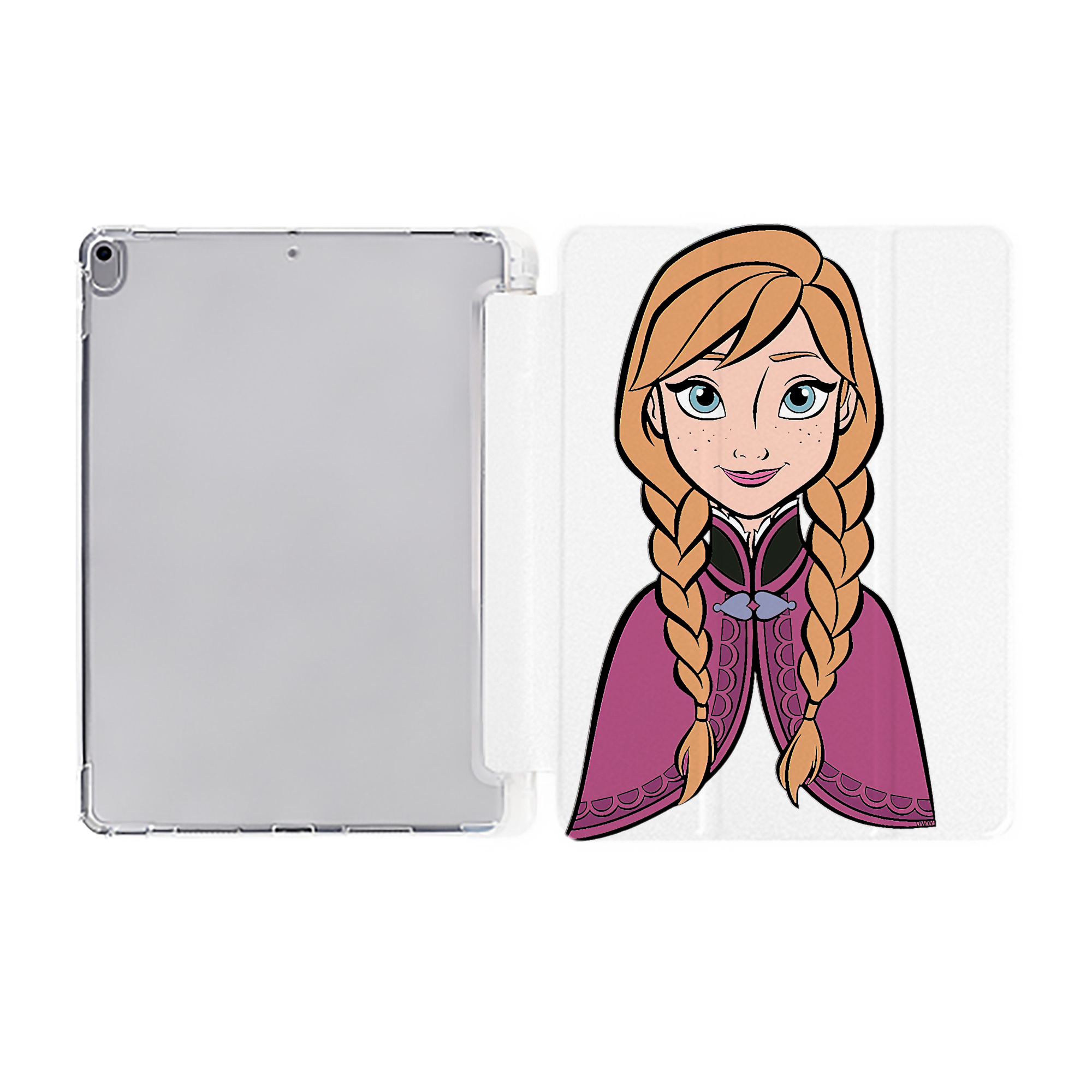 （画像用） アナと雪の女王 アンナ エルサ Frozen Anna Elsa IPad ケース ペン収納付き 三つ折りスタンド PUレザー×シリコン 対応機種9.5/10.5/10.9インチ